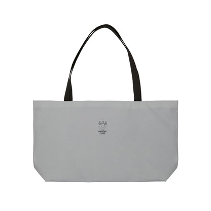 Grey Weekender Tote Bag W/ Black