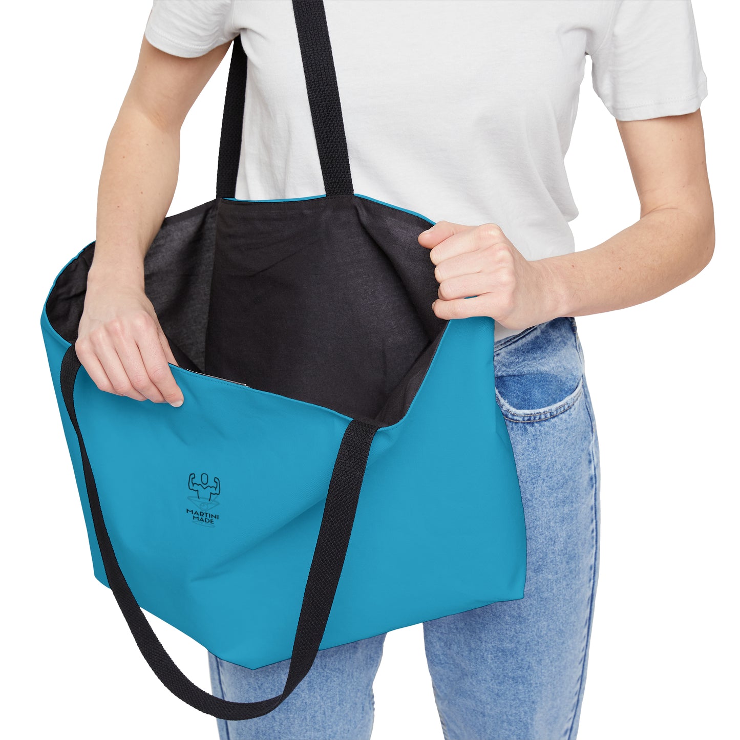 Blue Weekender Tote Bag W/ Black