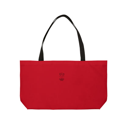 Red Weekender Tote Bag W/ Black