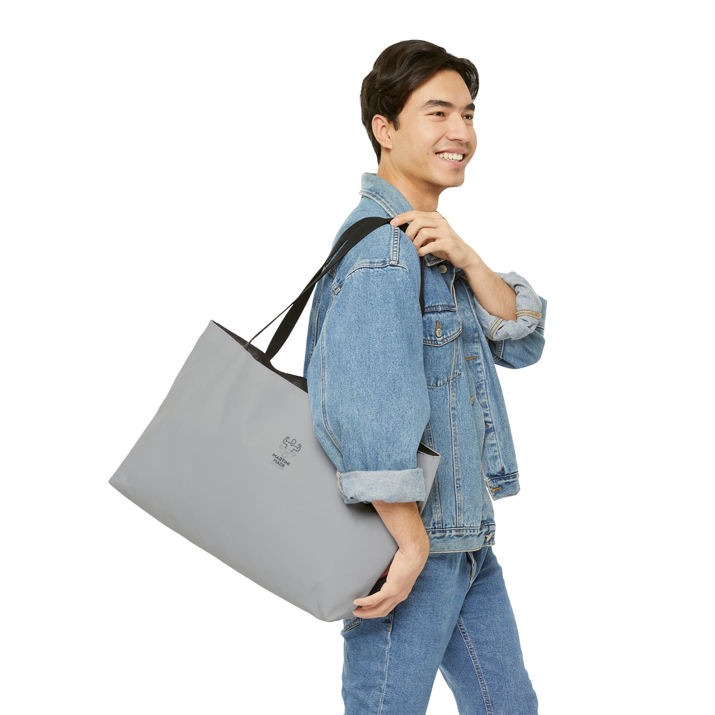 Grey Weekender Tote Bag W/ Black