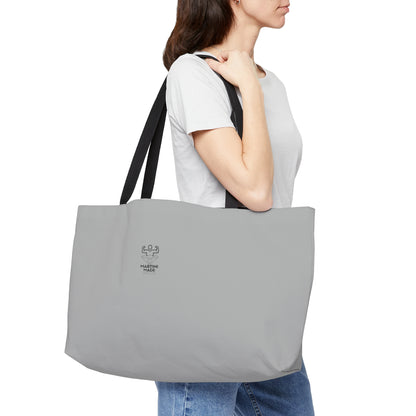 Grey Weekender Tote Bag W/ Black