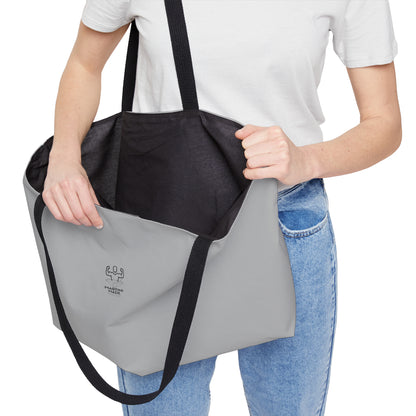 Grey Weekender Tote Bag W/ Black