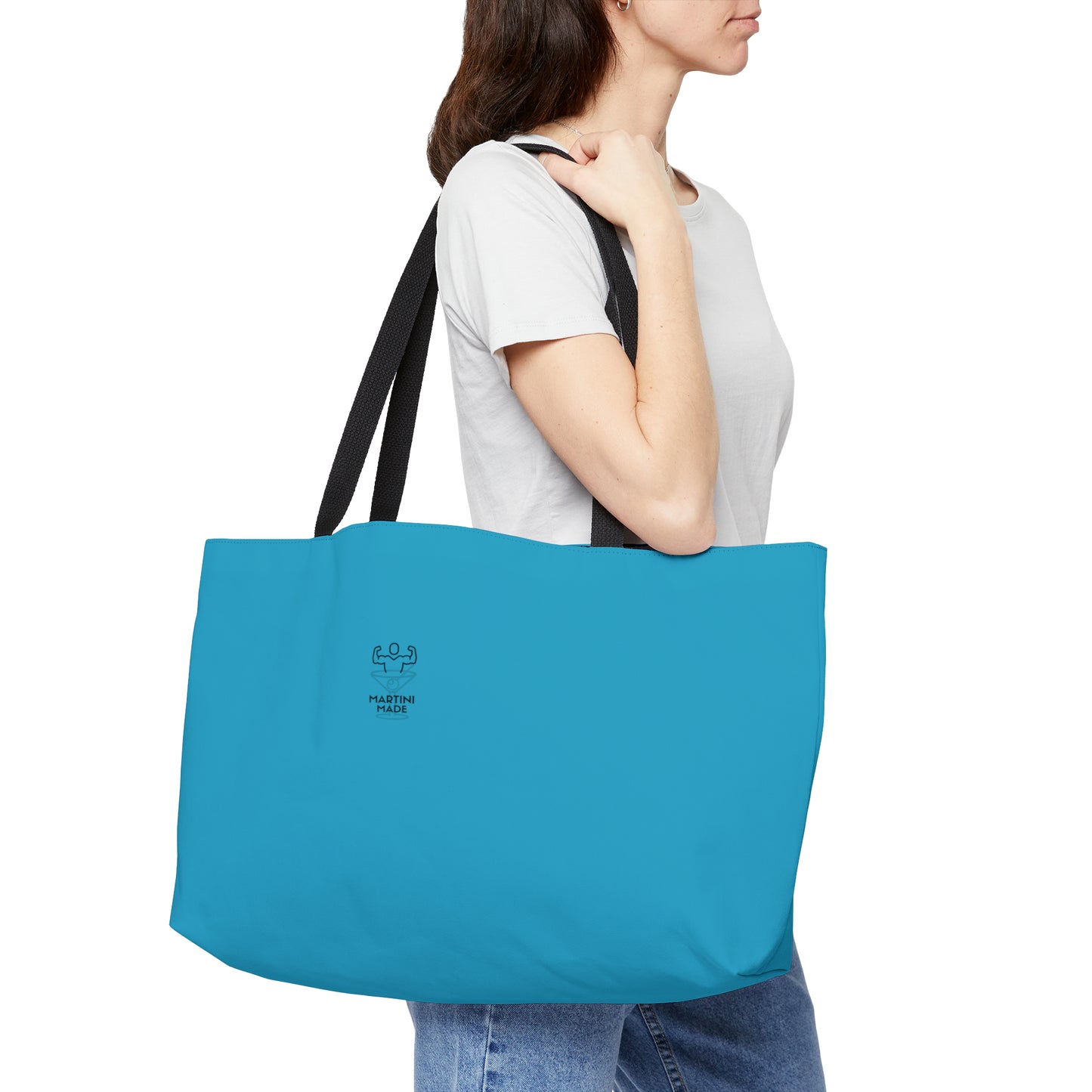 Blue Weekender Tote Bag W/ Black